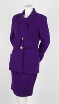 A Chanel Purple Wool Skirt Suit