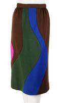 A Pierre Cardin Multicolor Mod Wool Jersey Skirt