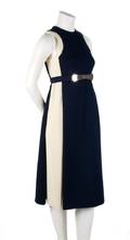 A Galanos Navy and White Wool Dress