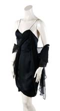 A Thierry Mugler Black Satin Cocktail Dress