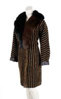 A Gianni Versace Atelier Black and Tan Chenille Coat
