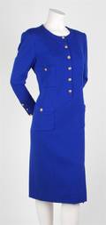A Chanel Cobalt Blue Wool Suit Dress