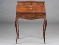 LOUIS XV STYLE MARQUETRY INLAY MAHOGANY BUREAU DE PENTE