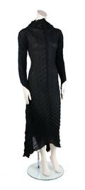 An Issey Miyake Pleats Please Black Dress