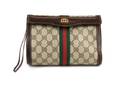 A Gucci Logo Print Clutch