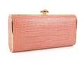 A Judith Leiber Pink Alligator Evening Clutch