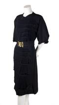 A Black Crepe French Couture Dress