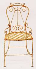 Wrought Iron Cream  Rust Painted Chair
