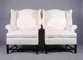 A Pair of Upholstered Wingback Armchairs