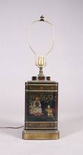 An Asian Style Painted and Parcel Gilt Lamp