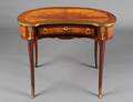 LOUIS XV STYLE BURL AND MAHOGANY LADIES DESK