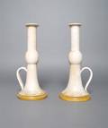 A Pair of Italian Ceramic Candlesticks Baldelli