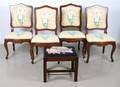 A Set of Four Provincial Louis XV Style Walnut Side Chairs Baker