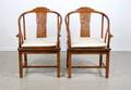 A Pair of Chinese Style YokeBack Arm Chairs