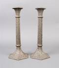 A Pair of American Silverplate Candlesticks Derby