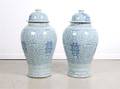A Pair of Chinese Baluster Form Temple Jars