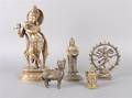 A Collection of Five Asian Metal Figures