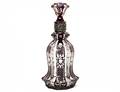 SILVER MOUNTED RUBY FLASHED AND ETCHED GLASS DECANTER