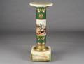 SEVRES PORCELAIN GILT BRONZE AND ONYX PEDESTAL