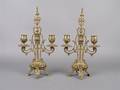 A Pair of Gilt Metal TwoLight Candelabra
