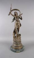 A Cast Metal Figure of a Girl Kossowski After Moreau