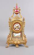 A French Porcelain and Gilt Metal Mantel Clock Japy Freres