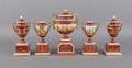 A Porcelain Urn Garniture Royal Vienna