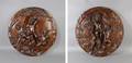A Pair of French Carved Walnut Roundels