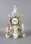 A Meissen Porcelain Mantel Clock