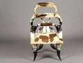 ANTIQUE HORN CHAIR WITH FUR AND SKIN UPHOLSTERY