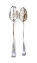 A Set of Two English Sterling Silver Gravy Spoons