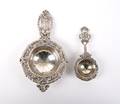 Two German Silver Tea Strainers