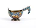 A Russian Gilded Silver and Enamel Kovsch