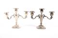 A Pair of American Sterling Silver ThreeLight Candelabras Hunt Silver Company