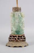 A Chinese Green Hardstone Vase
