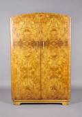 An Art Deco Burlwood Armoire