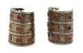 A Pair of Silver and Carnelian Tribal Cuffs