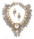 A Larry Vrba Faux Pearl and Crystal Demi Parure