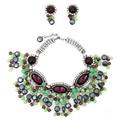 A Larry Vrba Green and Purple Glass Demi Parure