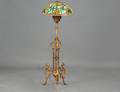 EMPIRE STYLE GILT BRONZE KEROSENE FLOOR LAMP