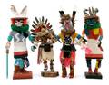 A Group of Four Hopi Carved Cottonwood Root Kachinas