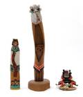 A Group of Three Hopi Carved Cottonwood Root Kachinas