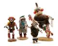A Group of Four Hopi Carved Cottonwood Root Kachinas