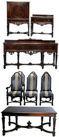 288 Edwardian Mahogany 11 Pc Dining R Suite