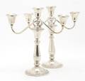 A Pair of American Sterling Silver Candelabra Rank M Whitting