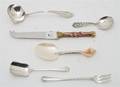 A Collection of Nine Sterling Silver Demitasse Spoons and Scoops