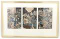 A Japanese Woodblock Print Triptych Kunisada