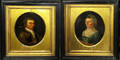 240Pair Early American Portraits on Wood Panels