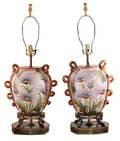 221 Pr Porcelain PaintedGilded Lamps