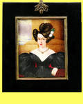 162 19thC Mini Painting OilIvory Elegant Lady